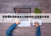 乐陵市区块链技术公司哪家好[乐陵重大项目]